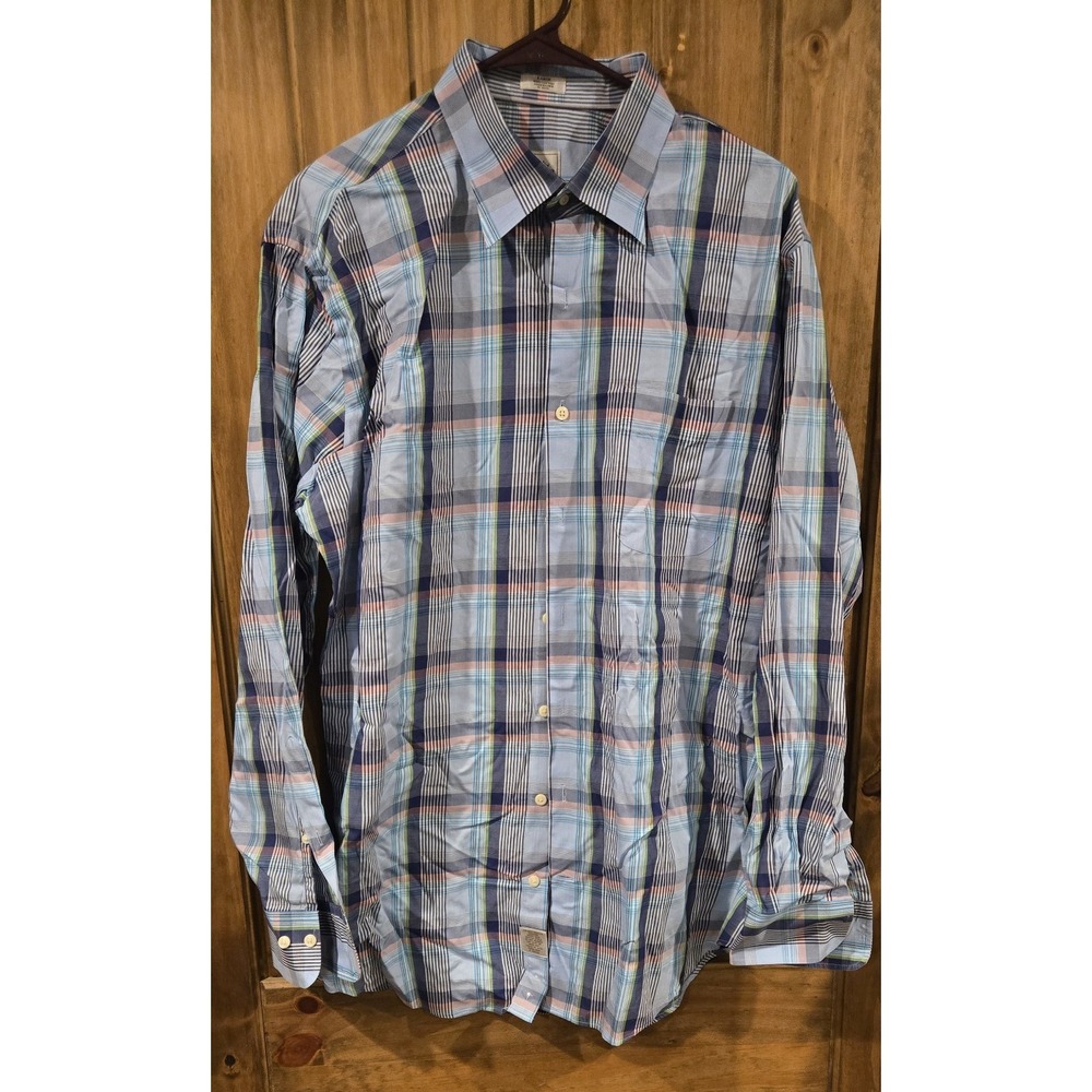Peter Millar Shirt Mens L Multicolor Plaid Golf Button Up Long Sleeve Cotton‎